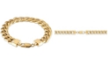 Macy's Men's Cuban Link (11-3/4mm) 8 1/2" Chain Bracelet in Yellow IP over stainless steel (Also in Black IP and Stainless Steel)